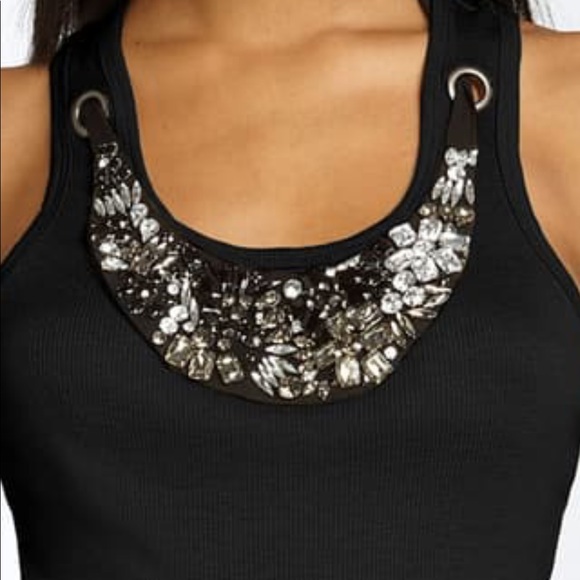 Robbi & Nikki black jeweled tank top - Picture 2 of 12